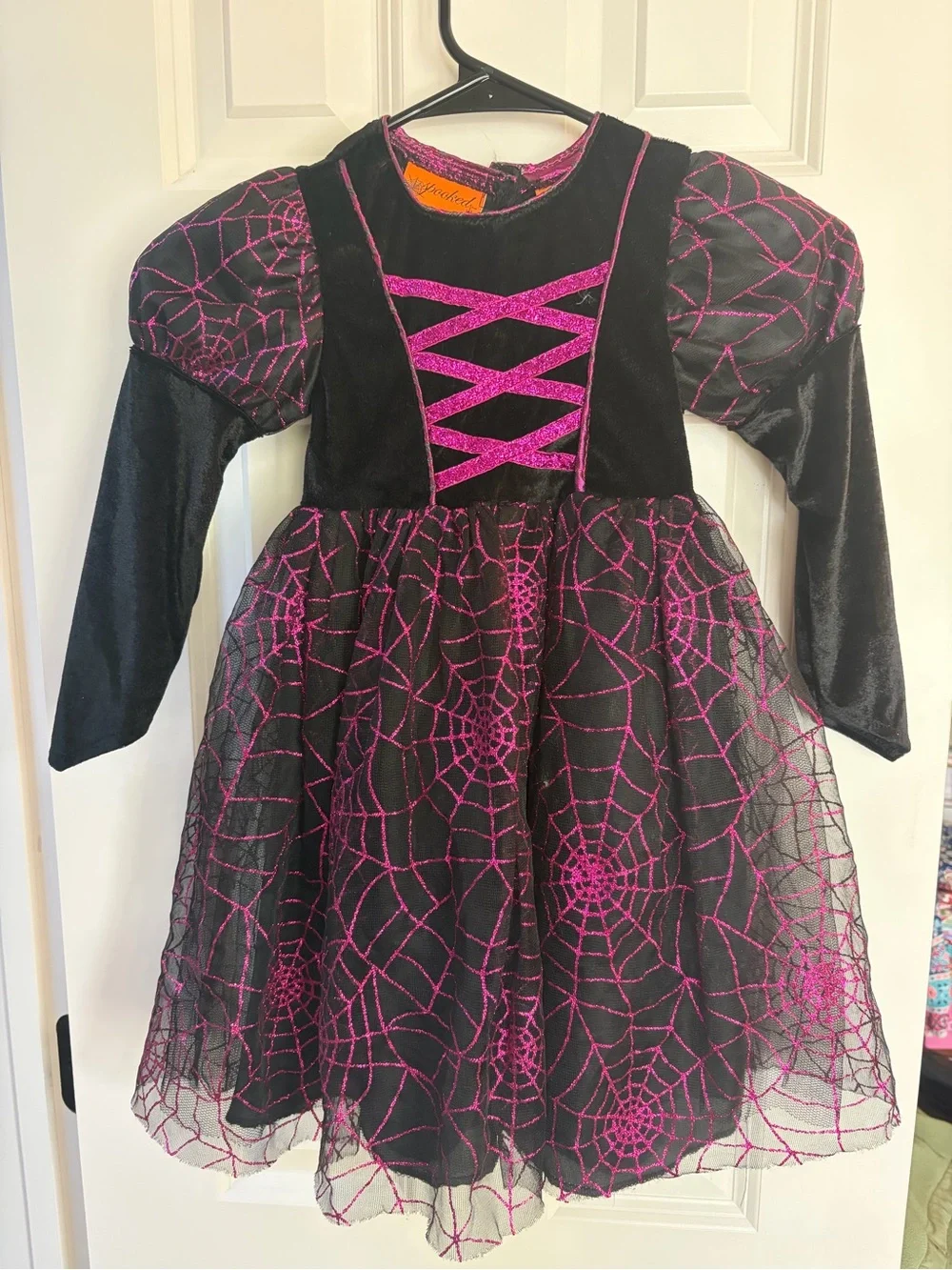 Spooked purple black girls spider witch dress costume 3T